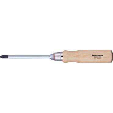 Crosshead screwdriver, Pozidriv, with wooden handle type 6330